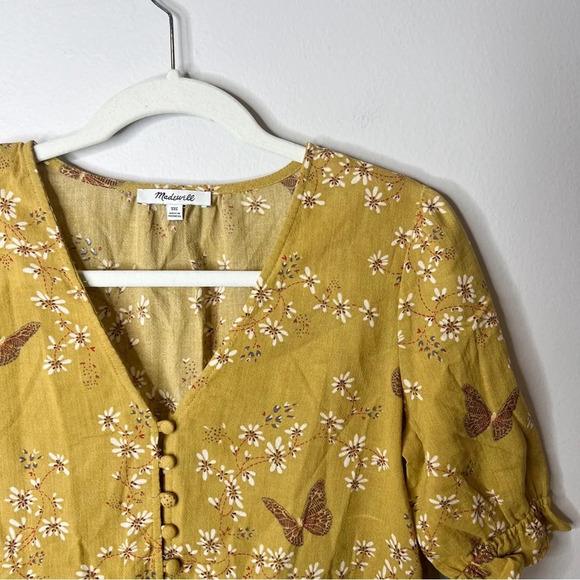 Madewell Courtyard Ruffle-Hem Top in Butterfly Sanctuary - Picture 7 of 10